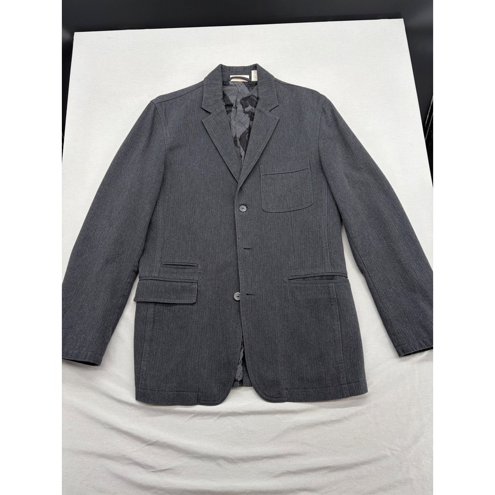DKNY Jeans Mens Gray Blazer Skull Print Lining Sport Coat Size M